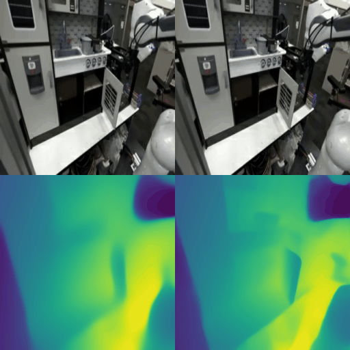 Droid Franka robot prediction compared with ground truth
