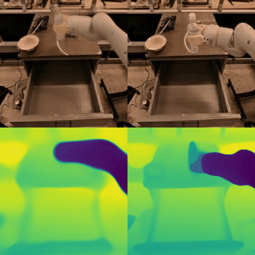 Fractal RT-1 robot prediction compared with ground truth