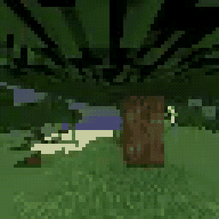 Minecraft rollout where the agent turns logs into wooden planks